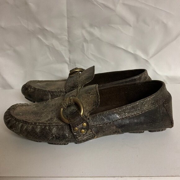 FRYE LEATHER SULLIVAN RINGS DRIVING MOCCASINS SIZE 7.5 MENS main image 5
